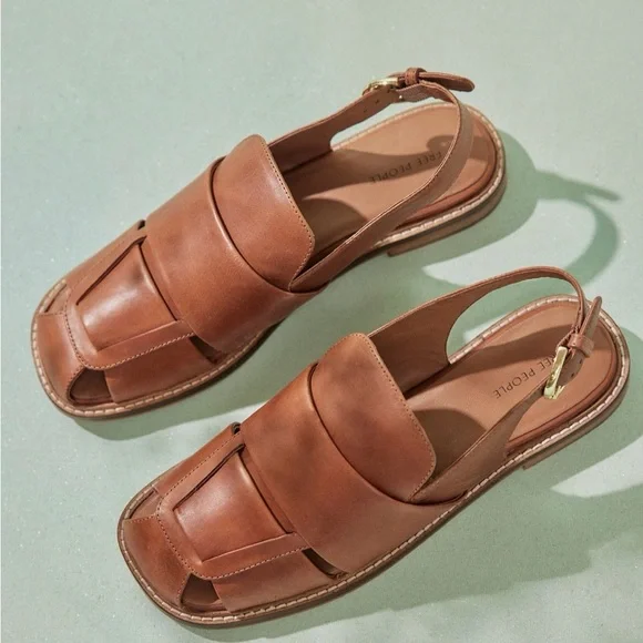 NWOB Free People Libby Fisher Squaretoe Fisherman Sandals in BLACK Size 6.5 - Picture 5 of 5